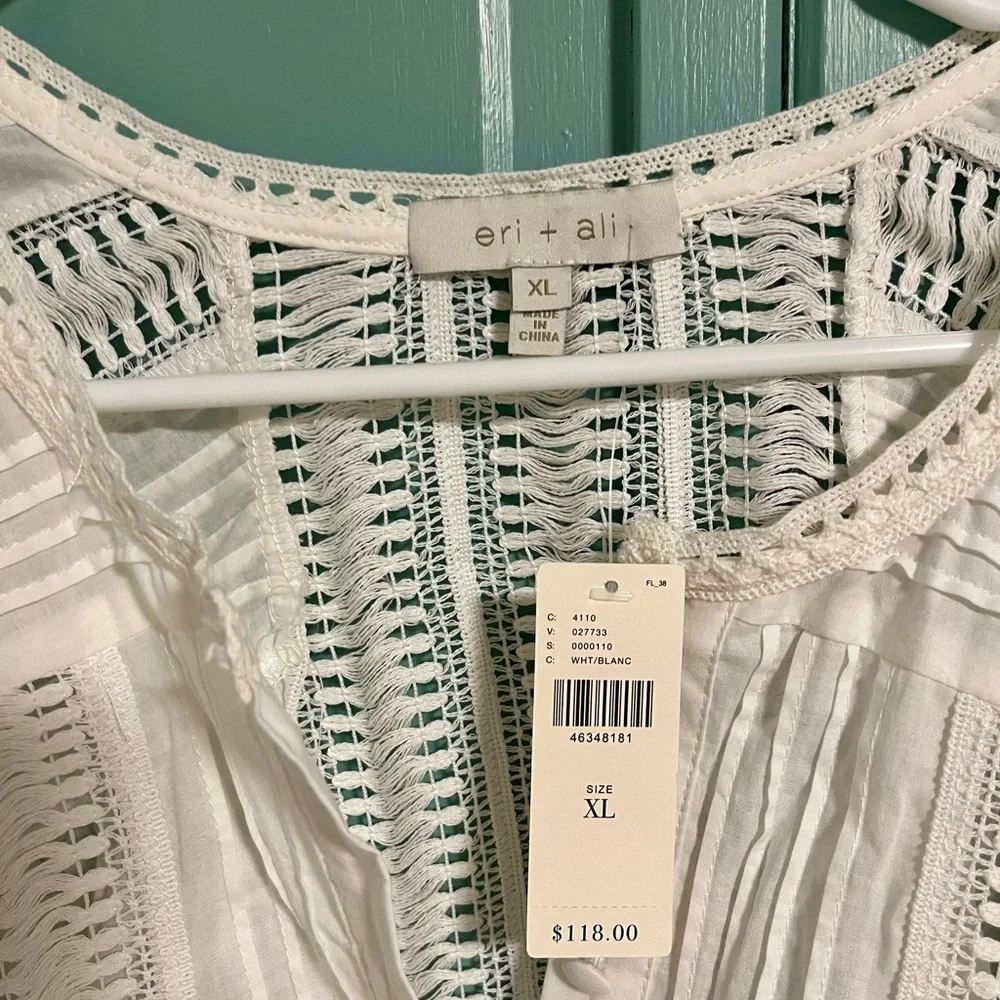 Anthropologie Cream Button-Down Blouse - Picture 2 of 3